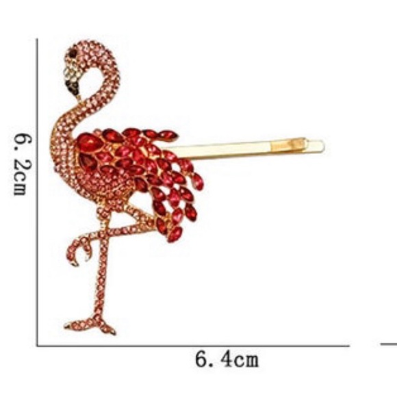 Flamingo hair barrettes - Picture 3 of 3
